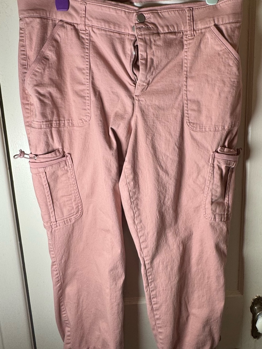 Democracy Ab Solution Pink Cargo Jogger Pants Women’s 20W Stretch Utility - Picture 3 of 5